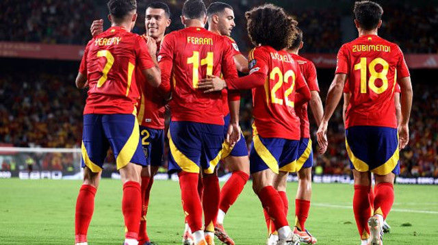 שחקני נבחרת ספרד (צילום: Getty images)