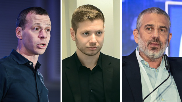 ינון מגל, יאיר נתניהו, עמית סגל (צילום: אבשלום ששוני,Arie Leib Abrams/Flash90)