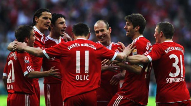 שחקני באיירן מינכן. 2010 (צילום: GettyImages)