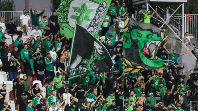 אוהדי מכבי חיפה בגרין (צילום: קובי אליהו)