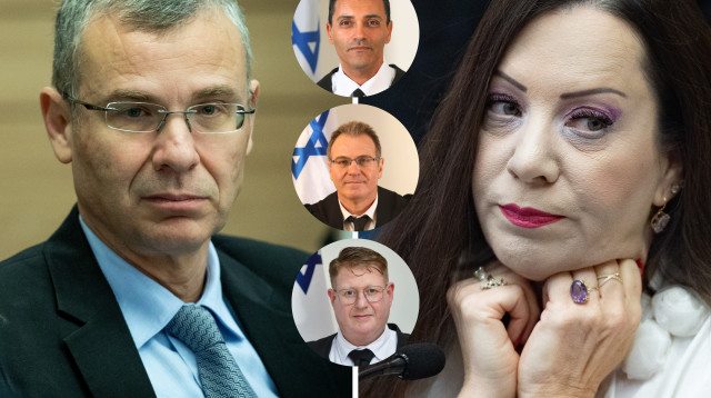 יריב לוין, מנחם מזרחי, אבי לוי, רון סולקין, טלי גוטליב (צילום: יונתן זינדל, פלאש 90,הרשות השופטת)