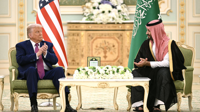 מוחמד בן סלמאן, דונלד טראמפ (צילום: BRENDAN SMIALOWSKI/AFP via Getty Images)