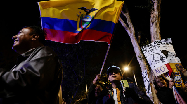 מחאות בעקבות משאל העם באקוודור (צילום: רויטרס)