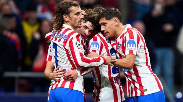 שחקני אתלטיקו מדריד חוגגים (צילום: Diego Souto / Contributor)