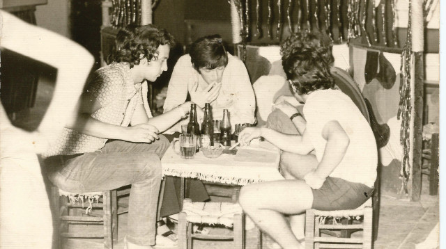 נתן זהבי עם אריק איינשטיין במועדון ביפו (צילום: ללא קרדיט)