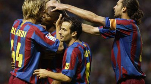 אנדרה אורלנדי במדי ברצלונה (צילום: רויטרס)