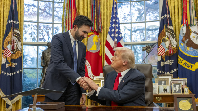 זוהרן ממדאני ודונלד טראמפ (צילום: Jim WATSON / AFP via Getty Images)