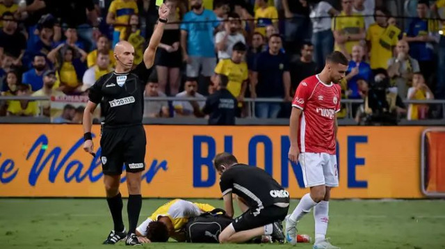 לייבוביץ' במשחק הקודם בין באר שבע למכבי תל אביב העונה (צילום: אריאל שלום)