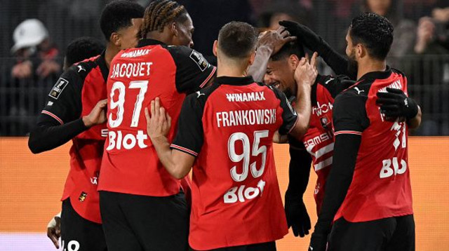 שחקני ראן חוגגים מול מונאקו (צילום: LOU BENOIST / Contributor)