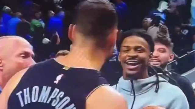 ג'ה מוראנט, ממפיס גריזליס, מתעמת עם קלי תומפסון (צילום: צילום מסך, מתוך הרשתות החברתיות)