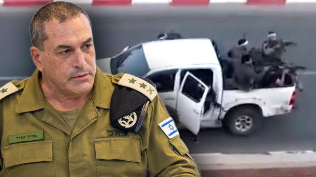 אייל זמיר, טנדר עם מחבלי חמאס בשדרות (צילום: דובר צה"ל)