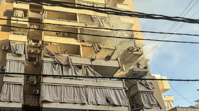 זירת החיסול בביירות (צילום:  Ibrahim AMRO / AFP )