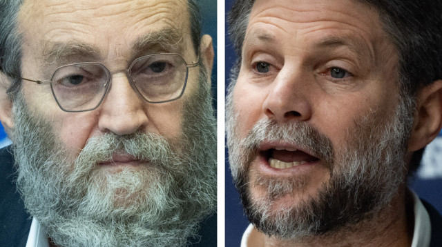 בצלאל סמוטריץ', משה גפני (צילום: יונתן זינדל, פלאש 90)