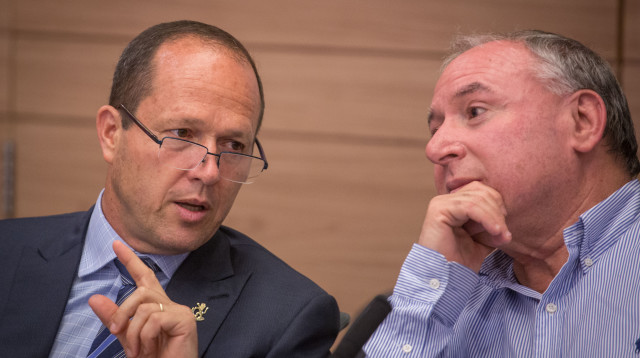 דודי אמסלם וניר ברקת (צילום: הדס פרוש, פלאש 90)