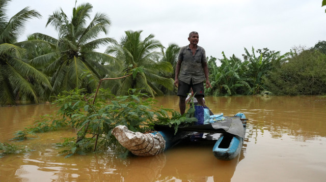 שיטפונות בסרי לנקה (צילום: רויטרס)