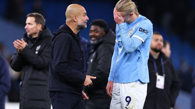 פפ גווארדיולה, ארלינג הולאנד (צילום: Gettyimages)