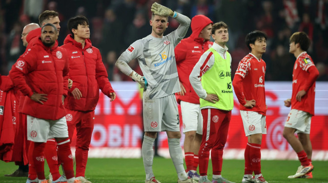 שחקני מיינץ מאוכזבים (צילום: GettyImages, Alex Grimm)