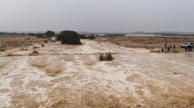 שיטפונות בדרום (צילום: רשתות חברתיות, שימוש לפי סעיף 27 א')