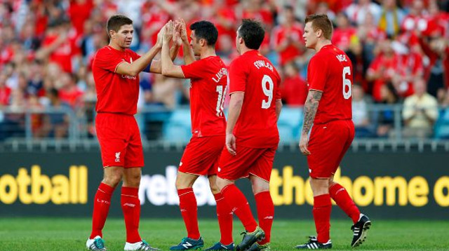 שחקני העבר של ליברפול: ג'ון ארנה ריסה, רובי פאולר, לואיס גרסיה, סטיבן ג'רארד (צילום: Getty images)