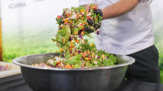 סלט ענק מ-100 רכיבים ישראליים באגרומשוב 2025 (צילום: ליצ׳י ביזניס)