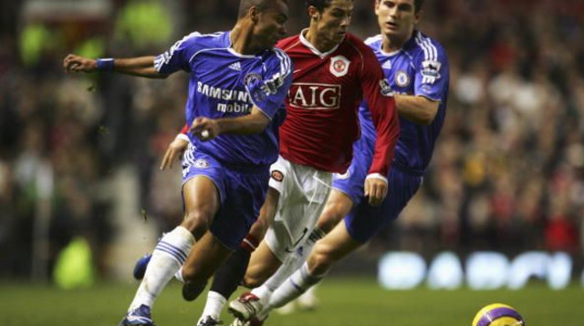 כריסטיאנו רונאלדו במדי יונייטד נגד צ'לסי (צילום: Laurence Griffiths / Staff)