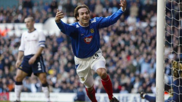 אייל ברקוביץ' חוגג במדי פורטסמות' (צילום: Tom Shaw)