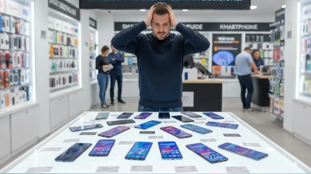רכישת סמארטפון בחנות (צילום: AI)