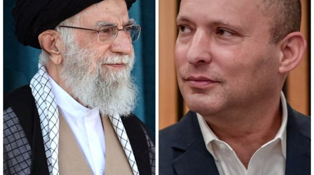 נפתלי בנט, עלי חמינאי (צילום: אבשלום ששוני,רויטרס)