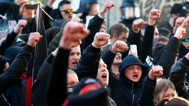 הפגנת הימין הקיצוני בברלין (צילום: רויטרס)