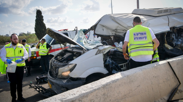 תאונת דרכים, 25.9.25 (צילום: אבשלום ששוני)