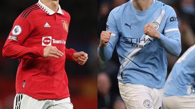 ארלינג הולאנד וכריסטיאנו רונאלדו (צילום: עיבוד תמונה, gettyimages)