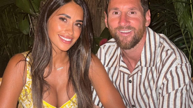 ליאו מסי ואשתו אנטונלה (צילום: מסך, אינסטגרם)