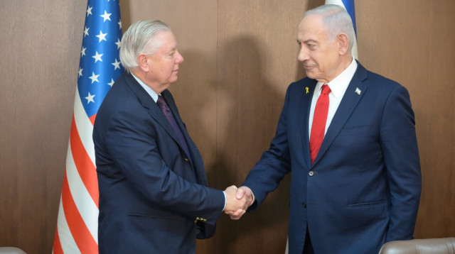 בנימין נתניהו ולינדזי גרהאם (צילום: עמוס בן גרשום לע"מ)