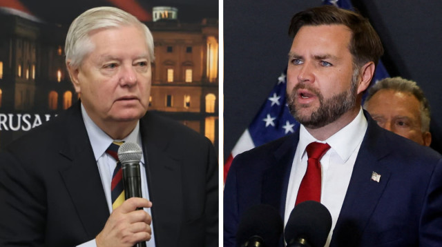 לינדזי  גרהאם, ג'יי. די. ואנס (צילום: רויטרס,מארק ישראל סלם)