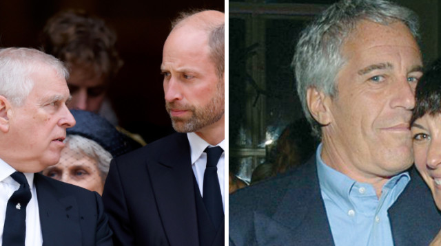 ג'פרי אפשטיין, הנסיך וויליאם והנסיך אנדרו (צילום: מימין לשמאל:  באדיבות הוט 8, Max Mumby/Indigo/Getty Images)