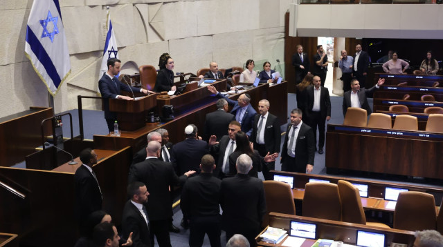 מהומה בכנסת (צילום: מרק ישראל סלם)