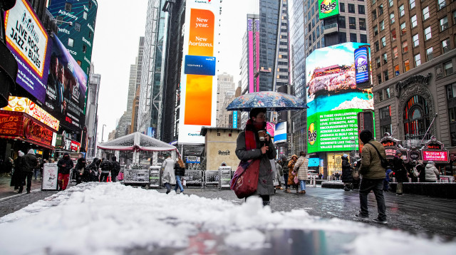 שלג בניו יורק (צילום: רויטרס)