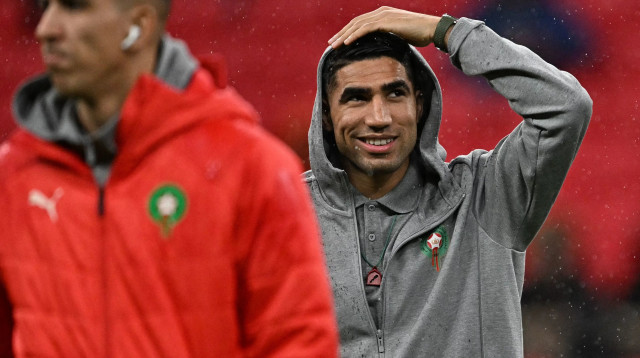 אשרף חכימי שחקן נבחרת מרוקו (צילום: GettyImages, GABRIEL BOUYS/AFP)