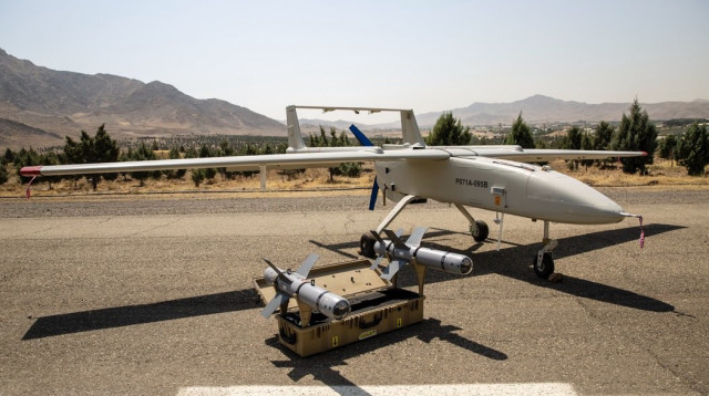 כטב"ם איראני מדגם Mohajer-6 (צילום: רשתות ערביות, שימוש לפי סעיף 27 א')