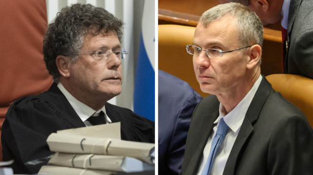 יריב לוין, יצחק עמית (צילום: נועם מושקוביץ, דוברות הכנסת,חיים גולדברג פלאש 90)