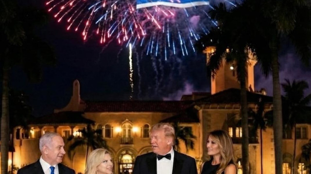 נתניהו וטראמפ בחגיגות השנה החדשה (צילום: צילום מסך אינסטגרם)