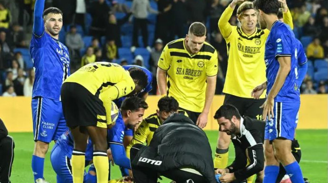 נתפר במצחו לאחר שסבל מחתך עמוק מעל הגבה. בילו (צילום: ברני ארדוב)