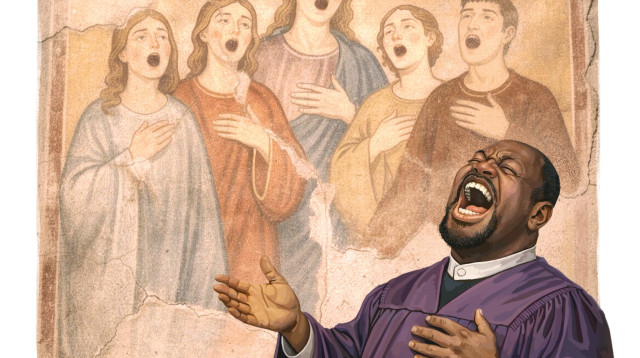 שירת גוספל (צילום: איור: אופיר בגון)