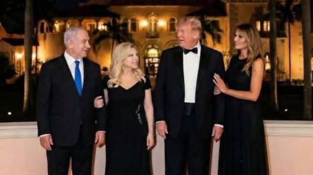 דונלד ומלניה טראמפ וביבי ושרה נתניהו (צילום: צילום מסך אינסטגרם)