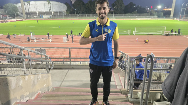 יוני כרמין, שיאן ישראל בריצה ל-1500 מטר (צילום: אתר רשמי, באדיבות מכבי תל אביב)