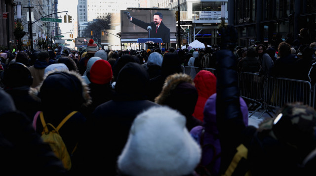 טקס ההשבעה של זוהרן ממדאני בניו יורק (צילום: REUTERS/Tyrone Siu)