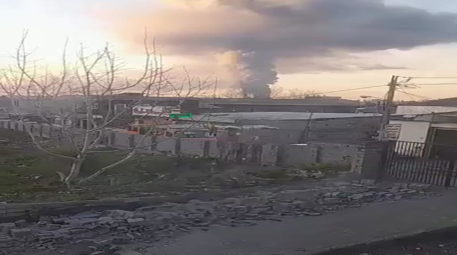 פיצוץ במפעל "קייל" מצפון לטהרן (צילום: רשתות ערביות)