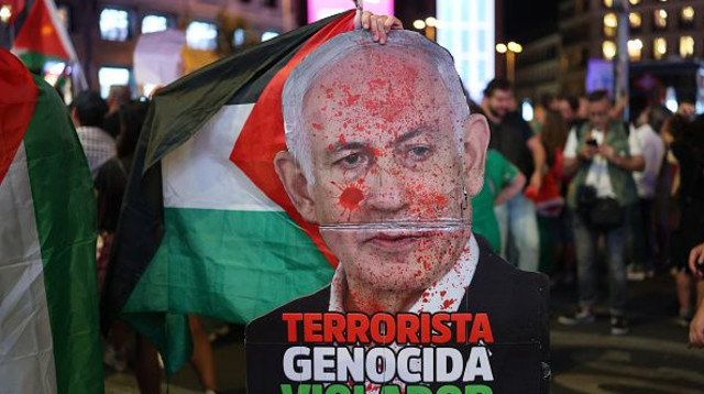 הפגנות נגד ישראל בברצלונה (צילום: GettyImages)