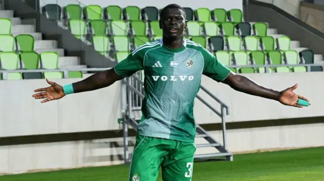 שער ברגע קריטי, אבל היתרון נעלם מהר מאוד. עבדולאי סק (צילום: אתר רשמי, ראובן כהן, מכבי חיפה)