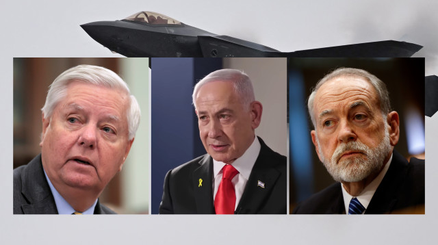 מייק האקבי, בנימין נתניהו, לינדזי גרהם (צילום: צילום מסך,גטי אימג')